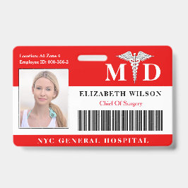 MD Dokter | Ziekenhuis Medisch Personeel Foto ID Badge