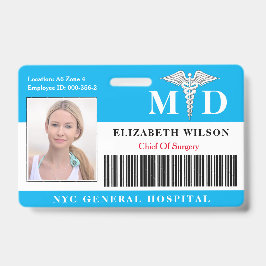 MD Dokter | Ziekenhuis Medisch Personeel Foto ID Badge