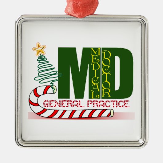 MD GENERAL PRACTICE PHYSICIAN CHRISTMAS MERRY METALEN ORNAMENT (Voorkant)
