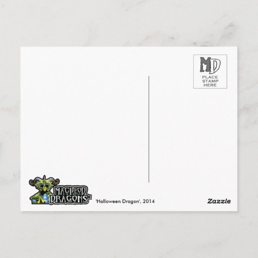 MD Halloween Dragon Postcard Briefkaart (Achterkant)