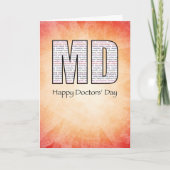 MD Happy Doctors-dag met rode en gele achtergrond Kaart (Voorkant)