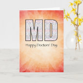 MD Happy Doctors-dag met rode en gele achtergrond Kaart (Gele Bloem)
