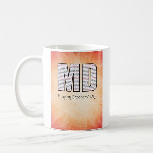 MD Happy Doctors Day met rood en geel Koffiemok (Links)