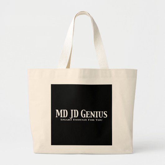 MD JD Genius Gifts Grote Tote Bag (Voorkant)