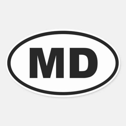 MD Maryland Ovale Sticker (Voorkant)