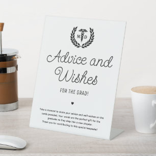 MD Med School Graduation Party Advies Wensen Reclamebord Met Voetstuk