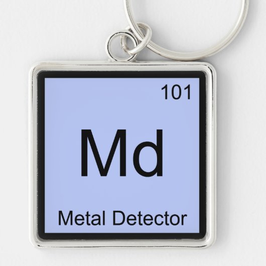 Md - Metaaldetector Chemie Elementsymbool T-shirt Sleutelhanger (Voorkant)