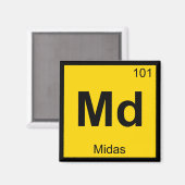Md - Midas Grieks chemiesurieschema - Periodieke T Magneet (Voorkant / Achterkant)