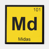 Md - Midas Grieks chemiesurieschema - Periodieke T Magneet (Voorkant)