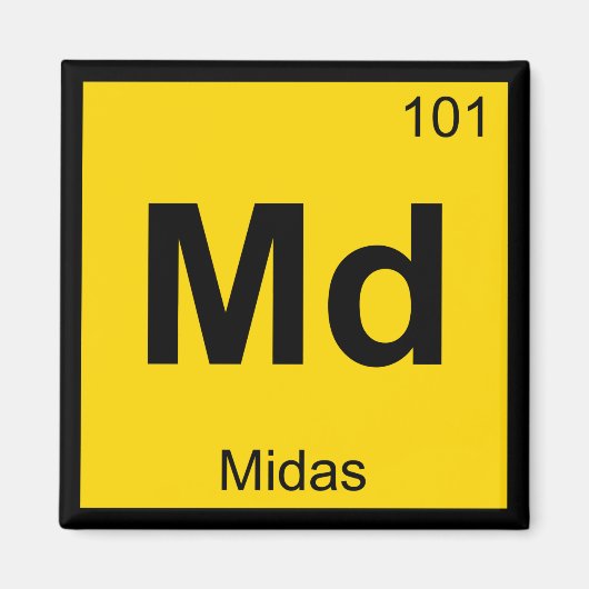 Md - Midas Grieks chemiesurieschema - Periodieke T Magneet (Voorkant)