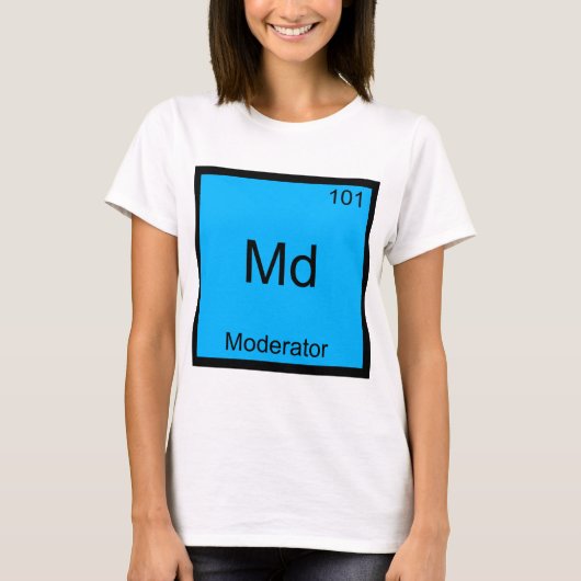Md - Moderator Grappig Chemie Element Symbool T-sh T-shirt (Voorkant)