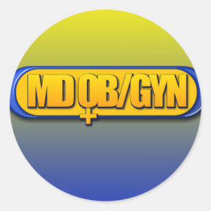 MD OB/GYN LOGO OVAL OBSTETRICS GYNECOLOGY RONDE STICKER