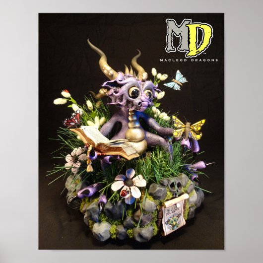 MD Paars Butterfly Dragon 11 x 14 inch Mini Poster (Voorkant)