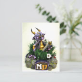 MD Paars leesdrager Briefkaart (Staand voorkant)