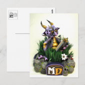 MD Paars leesdrager Briefkaart (Voorkant / Achterkant)