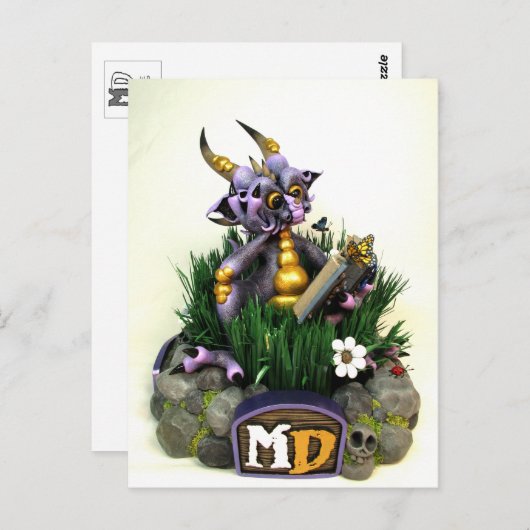 MD Paars leesdrager Briefkaart (Voorkant / Achterkant)