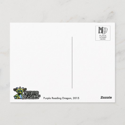 MD Paars leesdrager Briefkaart (Achterkant)