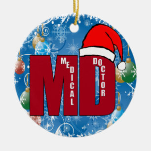 MD SANTA CHRISTMAS ORNAM MEDISCHE ARTS KERAMISCH ORNAMENT