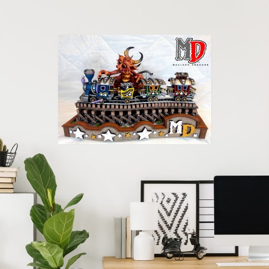 MD 'Speelgoed train dragon' 33,6 x 24-inch Poster (Thuiskantoor)
