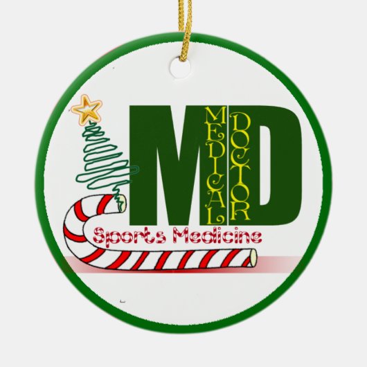 MD SPORTGENEESMIDDELEN CHRISTMAS MEDISCHE ARTS KERAMISCH ORNAMENT (Voorkant)