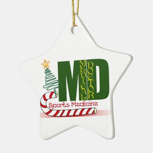 MD SPORTGENEESMIDDELEN CHRISTMAS MEDISCHE ARTS KERAMISCH ORNAMENT (Links)