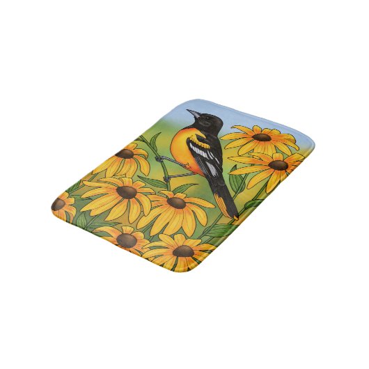 MD State Bird Oriole & Black-eyed Susan Flower Badmat (Gekanteld)