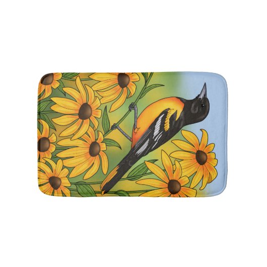 MD State Bird Oriole & Black-eyed Susan Flower Badmat (Voorkant)