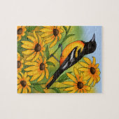 MD State Bird Oriole & Black-eyed Susan Flower Legpuzzel (Horizontaal)