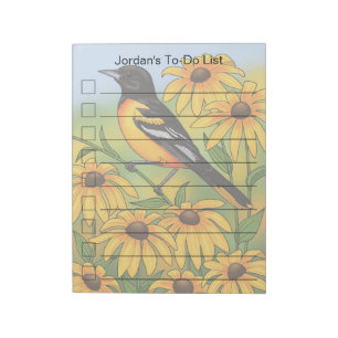 MD State Bird Oriole & Black-eyed Susan Flower Notitieblok