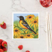 MD State Bird Oriole & Black-eyed Susan Flower Servet (Insitu)