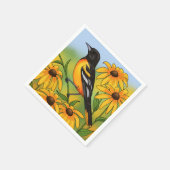 MD State Bird Oriole & Black-eyed Susan Flower Servet (Hoek)