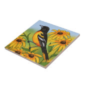 MD State Bird Oriole & Black-eyed Susan Flower Tegeltje (Zijkant)