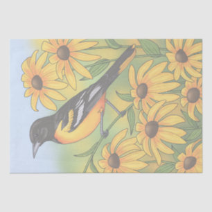 MD State Bird Oriole & Black-eyed Susan Flower Tissuepapier