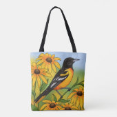 MD State Bird Oriole & Black-eyed Susan Flower Tote Bag (Achterkant)