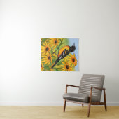 MD State Bird Oriole & Black-eyed Susan Flower Wandkleed (In Situ (horizontaal))