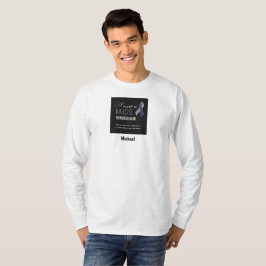 MdDS-Mannen voor bewustmaking met lange hoes (T-Sh T-shirt (Voorkant volledig)