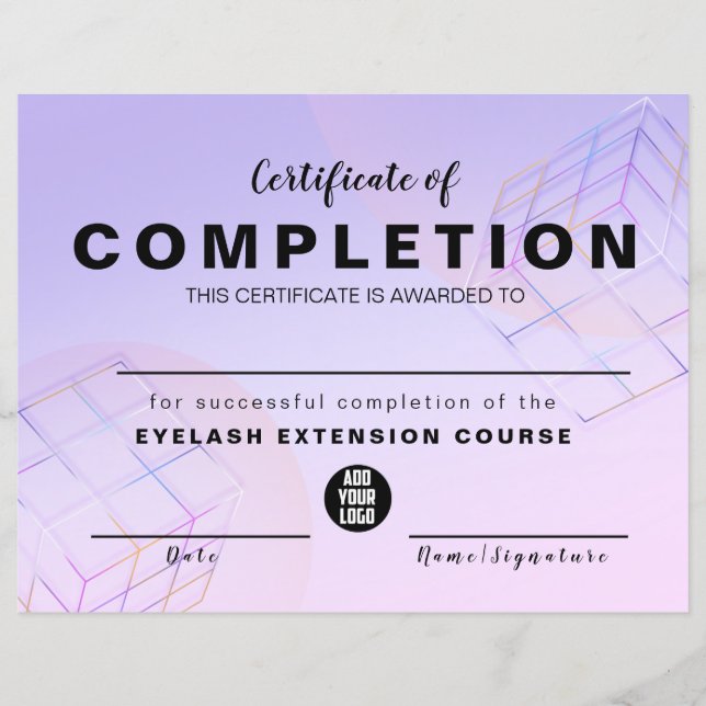 Mdern Elegant Paars Holografisch Logo (Voorkant)