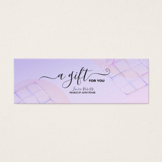 Mdern Elegant Paars Holografisch Logo Mini Visitekaartjes (Voorkant)