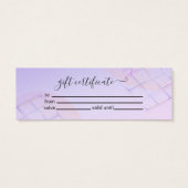 Mdern Elegant Paars Holografisch Logo Mini Visitekaartjes (Achterkant)