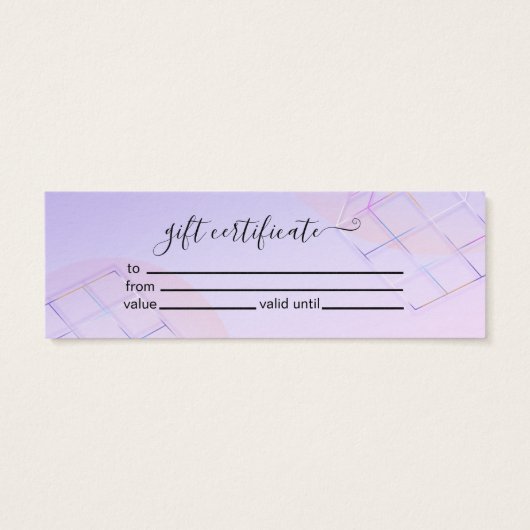 Mdern Elegant Paars Holografisch Logo Mini Visitekaartjes (Achterkant)