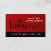 Mdern Nurse Caregiver Home Help Companionship Red Visitekaartje (Voorkant)