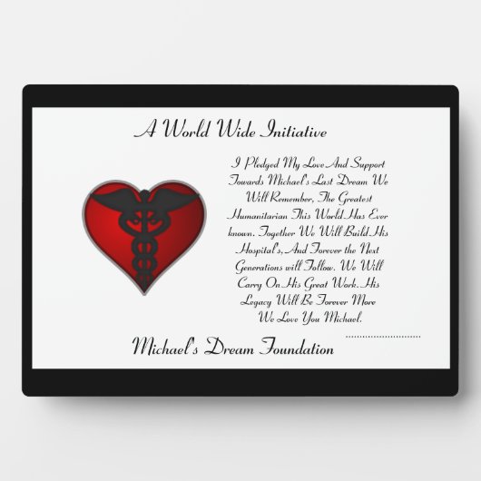 MDF Pledge Plaque Fotoplaat (voorkant)