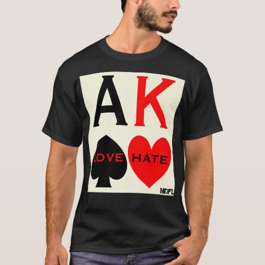 MDFL Design Poker Ace King Love Hate Premium  T-shirt (Voorkant)