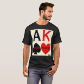 MDFL Design Poker Ace King Love Hate Premium  T-shirt (Voorkant volledig)
