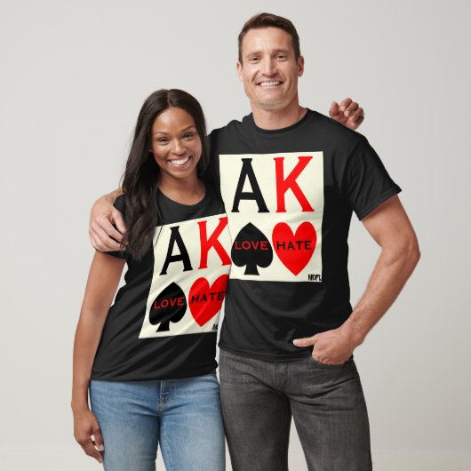 MDFL Design Poker Ace King Love Hate Premium  T-shirt (Unisex)