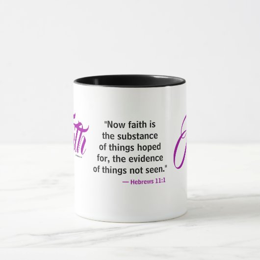 MDILLONDESIGNS.COM cadeaus #FAITH Schrift Mok (Midden)