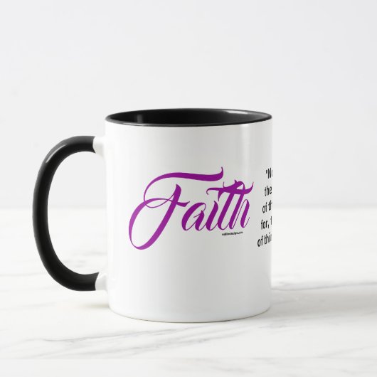 MDILLONDESIGNS.COM cadeaus #FAITH Schrift Mok (Links)