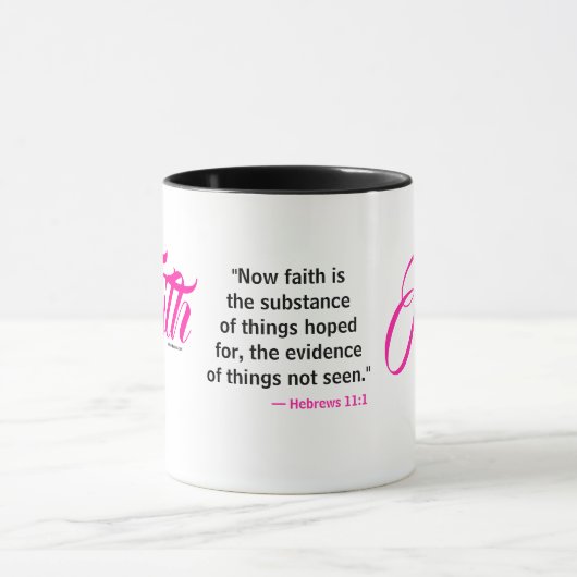 MDILLONDESIGNS.COM cadeaus #FAITH Schrift Mok (Midden)