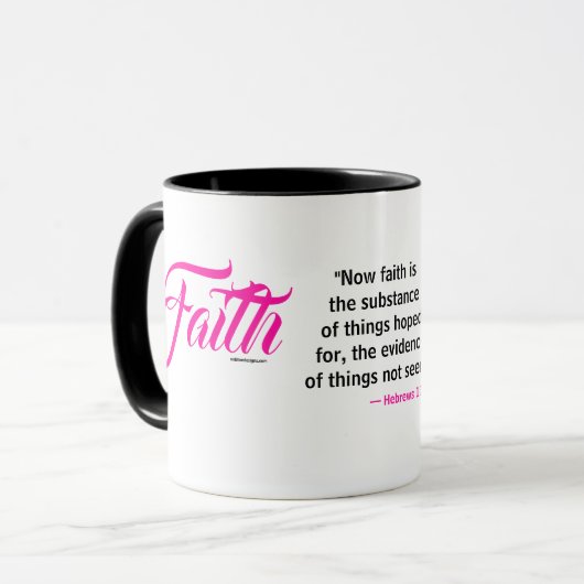 MDILLONDESIGNS.COM cadeaus #FAITH Schrift Mok (Voorkant links)