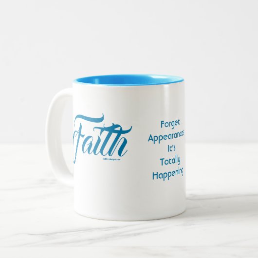 MDILLONDESIGNS.COM cadeaus #FAITH Tweekleurige Koffiemok (Voorkant links)